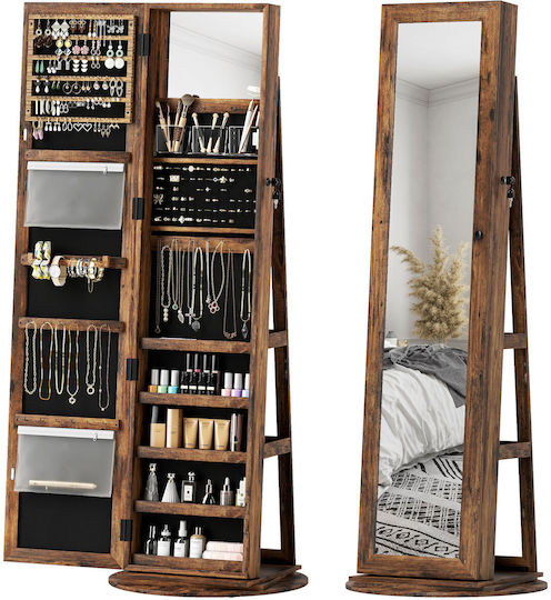 HomCom Oglindă De Podea Cu Cadru Din Lemn Maro 161x55cm