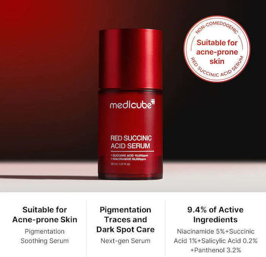 Medicube Red Succinic Acid Serum Față cu Niacinamidă pentru Acnee 30ml
