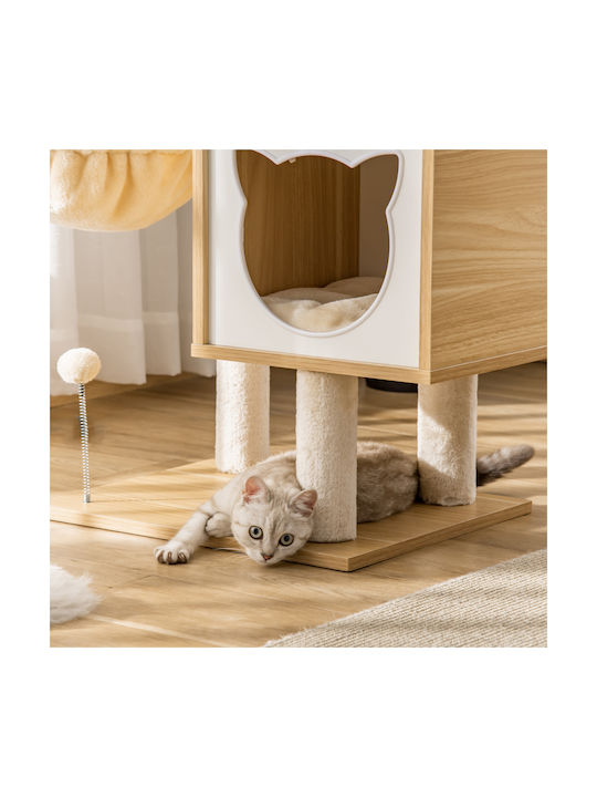 Pawhut Tree Scratching Post Beige 30x30x13cm