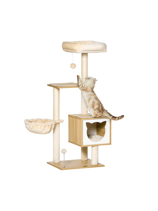 Pawhut Tree Scratching Post Beige 30x30x13cm