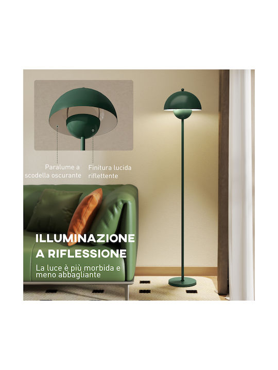 HomCom Floor Lamp H155xW30cm. with Socket for Bulb E27 Green