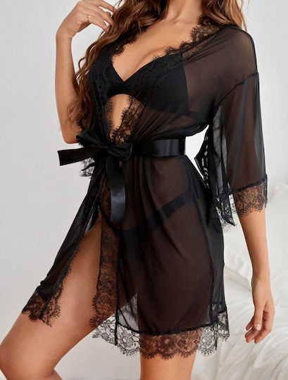 Sexy Babydoll Transparenz Spitze Schwarze