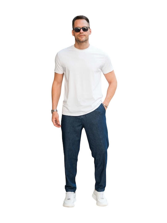 Ανδρικό Παντελόνι Τζιν με Regular Εφαρμογή Denim