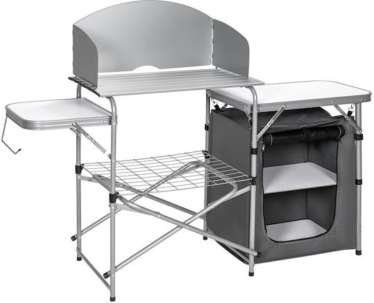 Costway Τραπέζι Αλουμινίου για Camping Πτυσσόμενο 146x46x112cm