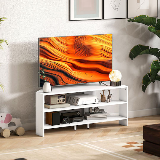 Έπιπλο TV Γωνιακό Επιδαπέδιο Λευκό Ξύλο 110x36x45εκ.