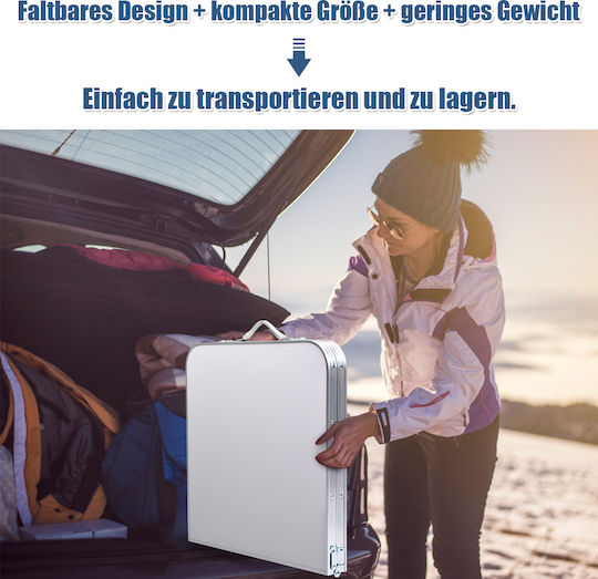 Costway Tabelul Aluminiu pentru Camping Pliabil Albastru