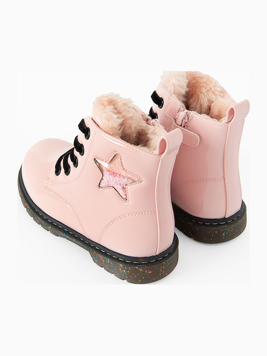 Kids Ankle Boots with Laces Pink WBT2W24 CG2943