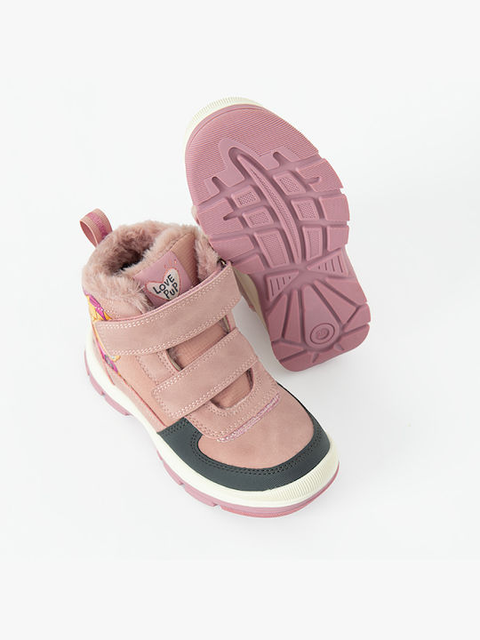 Kinderstiefel mit Bügel- und Schleifenverschluss Rosa