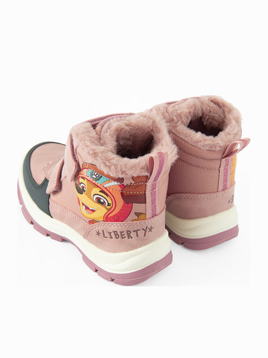 Kinderstiefel mit Bügel- und Schleifenverschluss Rosa