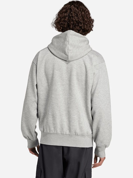 adidas Essentials Linear Φούτερ Γκρι με Κουκούλα