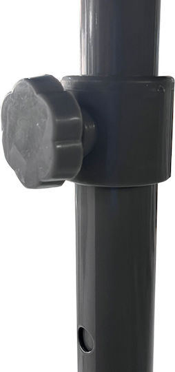 Maui & Sons Black Out Folding Aluminum Beach Umbrella Diameter 2m with UV Protection and Air Duct Black