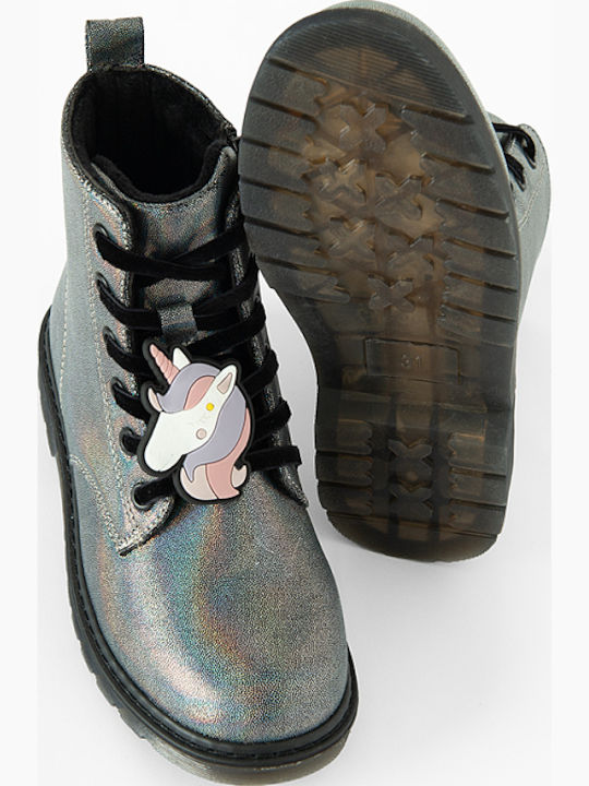 Kinderstiefel mit Reissverschluss Silber