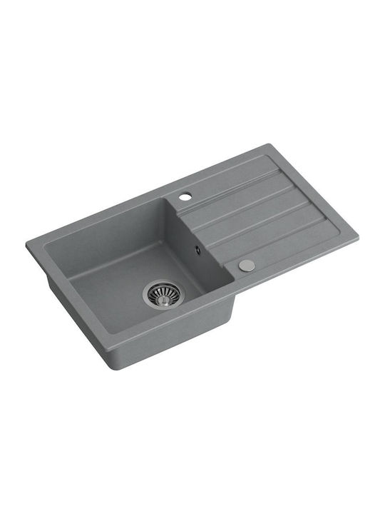 GraniteQ Drop-In Chiuvetă din Granit Sintetic L77xW44cm Gri