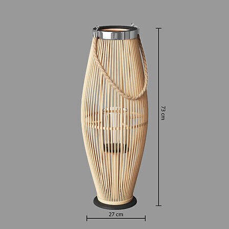 Atmosphera Φαναράκι Bamboo Μπεζ 27x27x27εκ.
