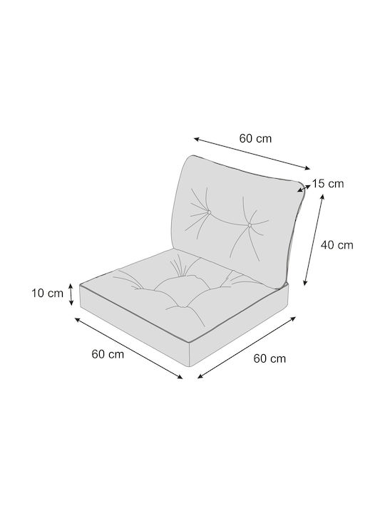 Garden Chair Cushion with Backrest Blue