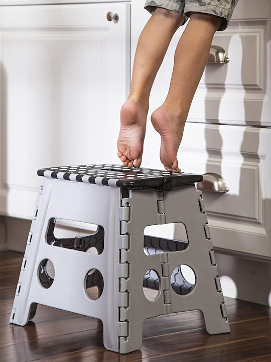 Collapsible Kitchen Stool with Storage Space Blue