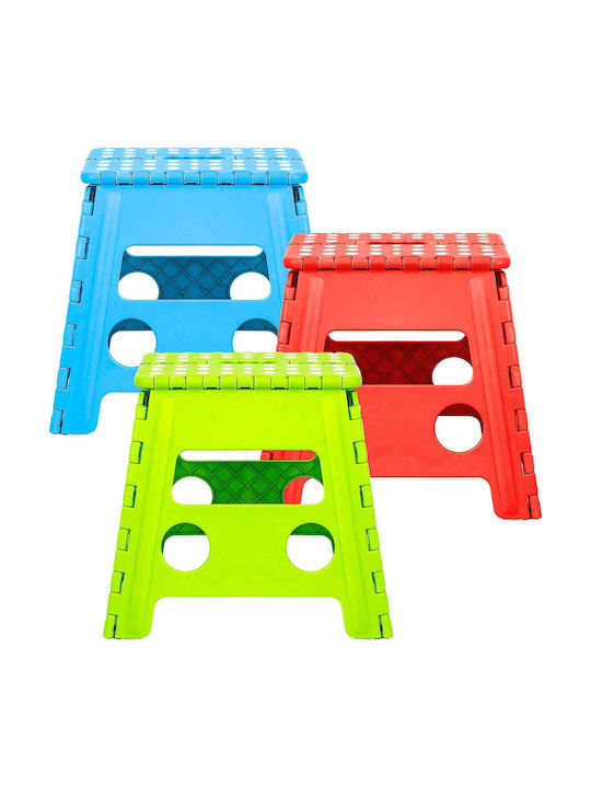 Collapsible Kitchen Stool with Storage Space Blue