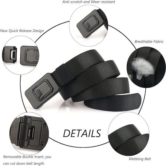Curea Bărbați Tip Militar Molle Nylon Tactical Șase Culori Cataramă Quick Release Onesize Negru Gy9q