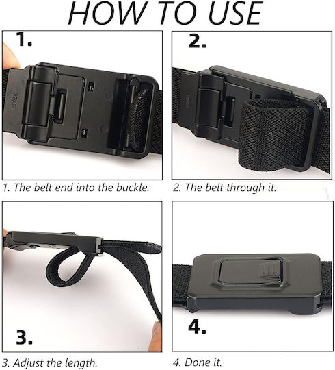 Curea Bărbați Tip Militar Molle Nylon Tactical Șase Culori Cataramă Quick Release Onesize Negru Gy9q