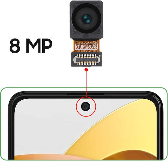 Clappio Front Camera Xiaomi Poco M4 Pro 5g 8mp Selfie Sensor Black