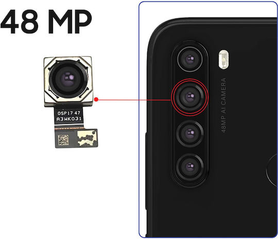 Clappio Camera Principală Din Spate Xiaomi Redmi Note 8 Redmi Note 8T Neagră