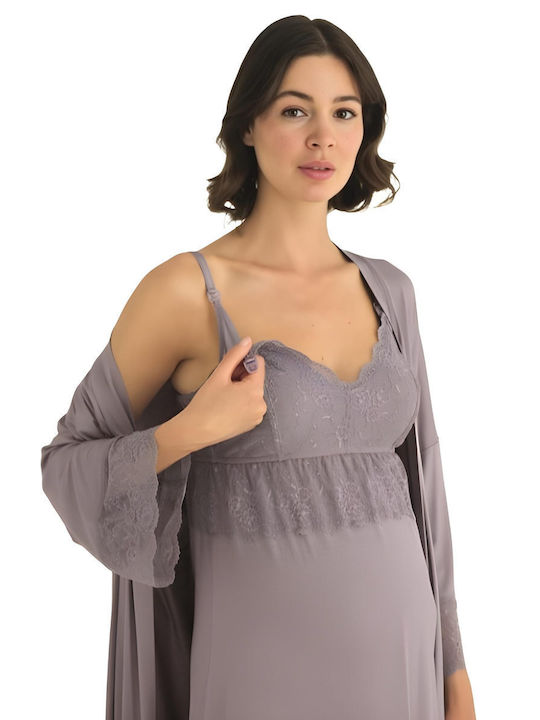 Angel's Secret Robe Maternity & Nursing in Lilac color