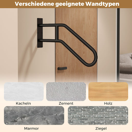 Costway Entry Handrail 1-3 Steps U-Shaped Wall Mounted Tj10029