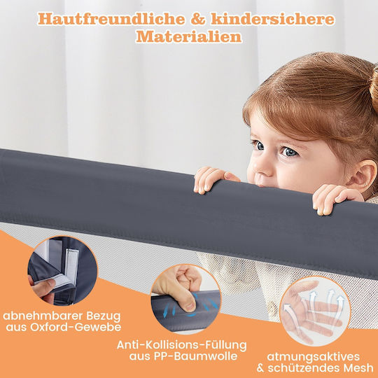 Costway Foldable Bed Rails Freestanding made of Fabric in Gray Color 120x39x42.5εκ. 1pcs