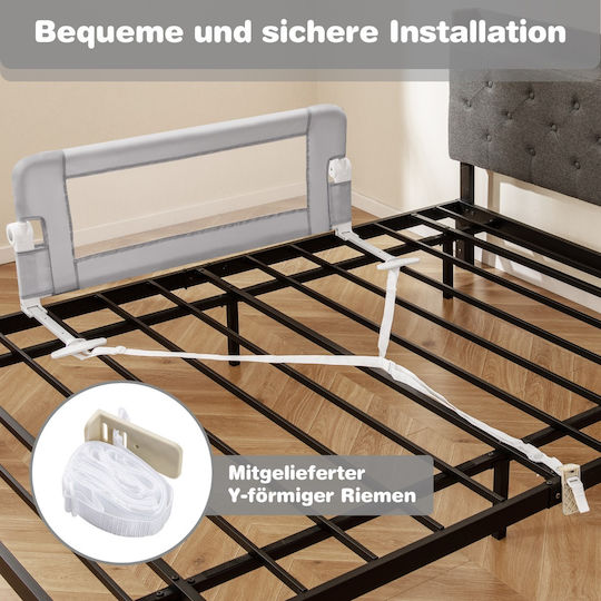 Costway Foldable Bed Rails made of Fabric in Gray Color 105x42cm 1pcs