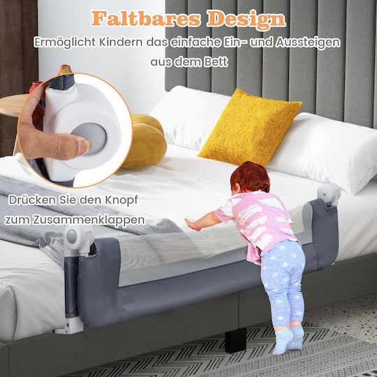 Costway Foldable Bed Rails Freestanding made of Fabric in Gray Color 120x39x42.5εκ. 1pcs
