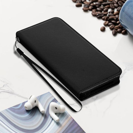 Husă Universală Fancy Style Tip Portofel Pentru Telefoane Dimensiuni 139 X 71 Mm – Neagră