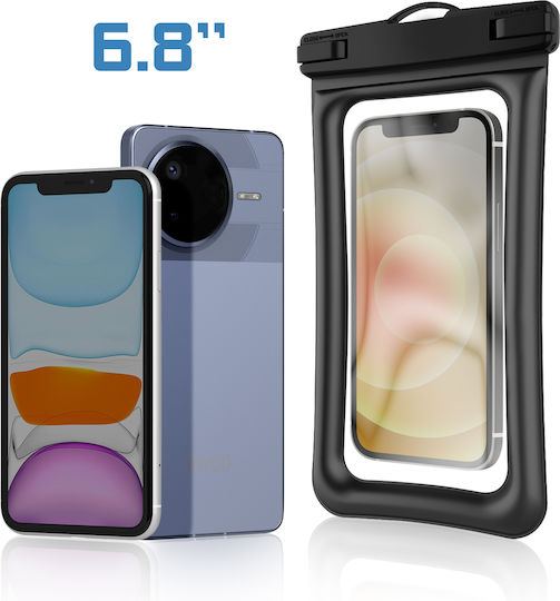 Akashi Floating Waterproof Case 6.8 Inch Touch Smartphone Black