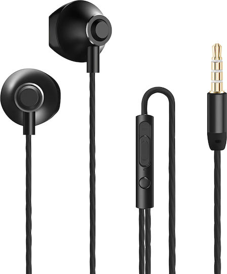Akashi 3.5 Mm Wired Headphones Built-in Microphone Black