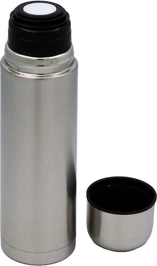 Sidirela Μπουκάλι Θερμός Ανοξείδωτο 500ml Ασημί με Καπάκι-Κύπελλο