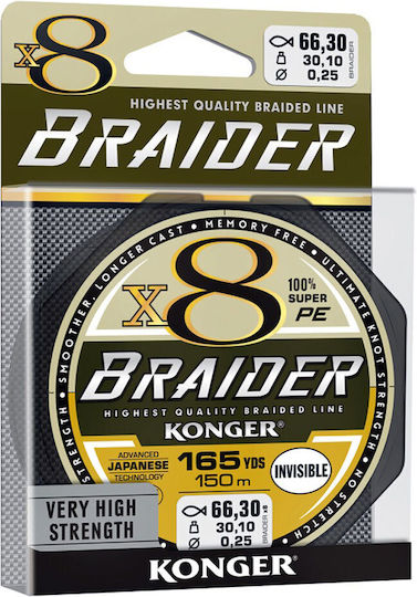 Konger Braider X8 Invisible Fishing Filament 150m / 0.12mm / 11.8kg