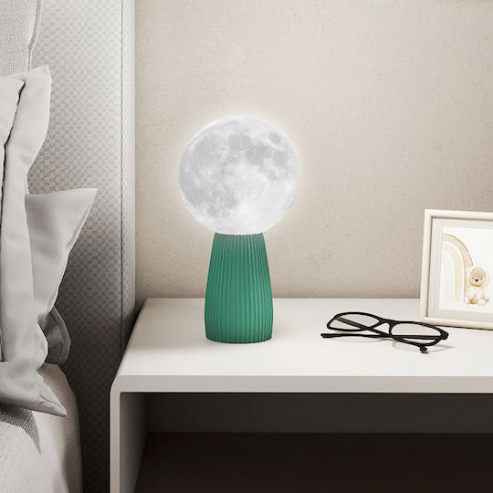 HomCom Διακοσμητικό Φωτιστικό LED Θερμό Λευκό Moon Light 15x15x28εκ.