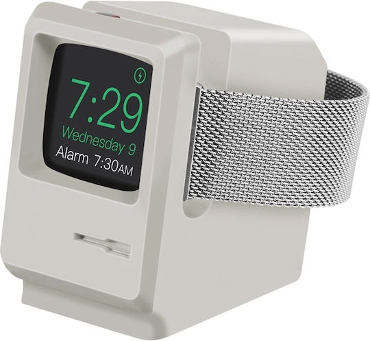 Eko Зарядна Поставка Apple Watch Винтидж Модел Във Форма A Macintosh Сива