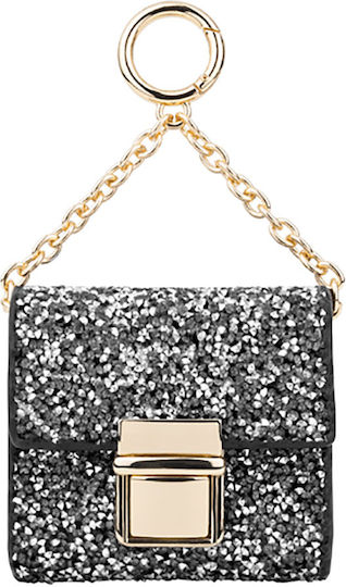 Ideal Sweden Mini Bag Airpods Any Generation Model Cosmo Sparkling Chain Black Silver