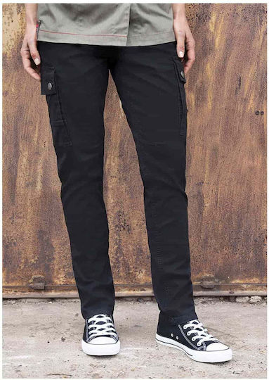 Pantaloni Chef Femeie Negri Sintetici Cargo Rock Chef Stage2