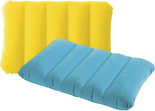 Intex Φούσκωτο Μαξιλάρι Camping Βελούδινο Κίτρινο 43x28εκ.