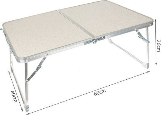 Trizand Table Aluminum for Camping Foldable in Case 40x26x26cm Beige