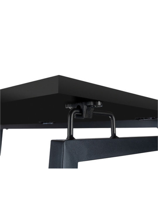 Desk Wooden Black with Metal Legs 80x40x75cm