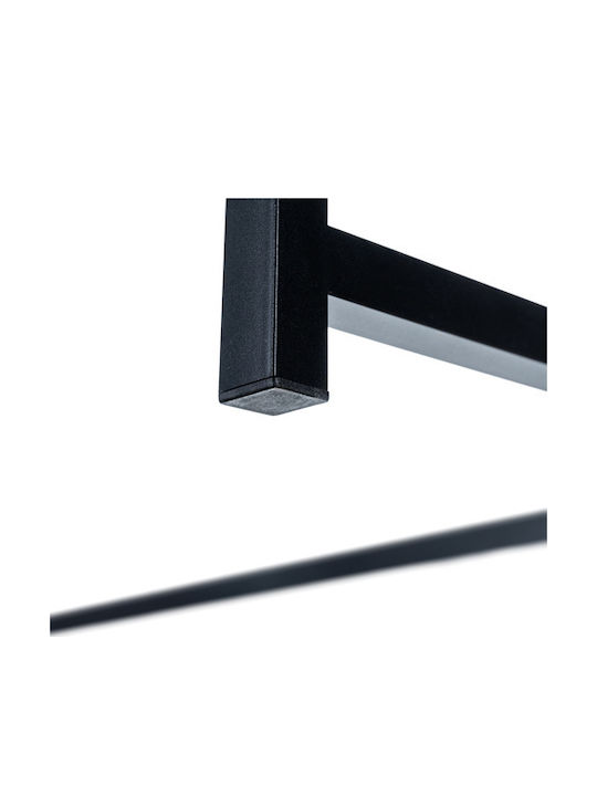 Desk Wooden Black with Metal Legs 80x40x75cm