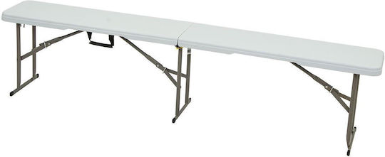 Saska Garden Table Steel for Camping Foldable in Case 183xx43cm Gray