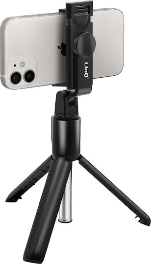 Linq Selfie Pole Extendable Tripod Bluetooth Remote Control Black