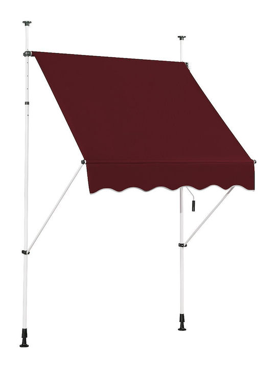 Costway Terrace Wall Tent with LED Light Red 1.5x2cm