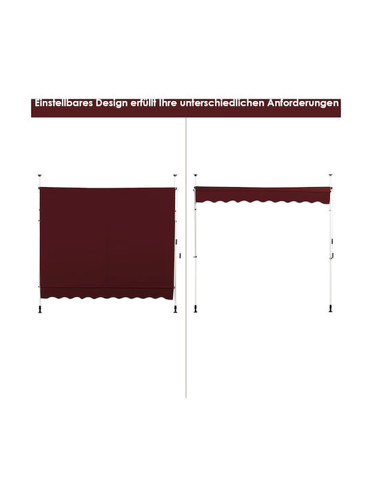 Costway Zelt Terrasse mit LEDs Rot 2.5x2m