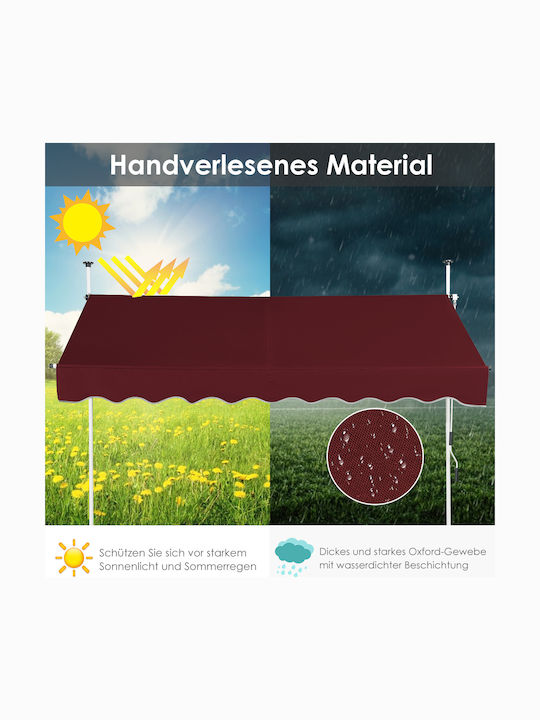 Costway Zelt Terrasse mit LEDs Rot 2.5x2m