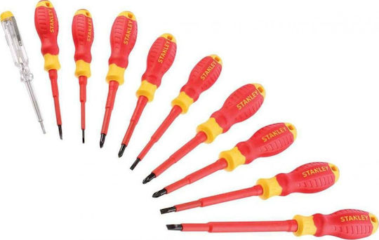 Stanley Cushion Grip Set 10 Screwdrivers with 10 Interchangeable Tips