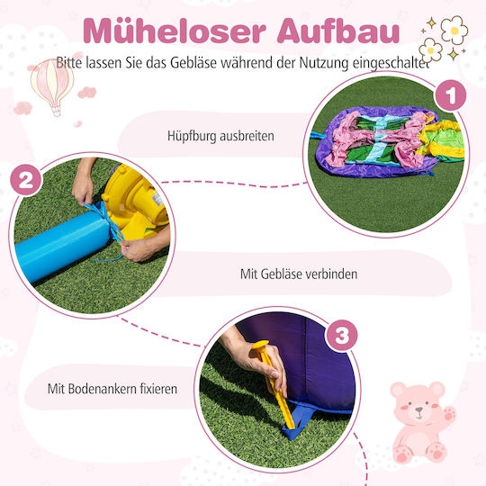 Costway Inflatable Stars with Trampoline and Slide for 3-12 Years